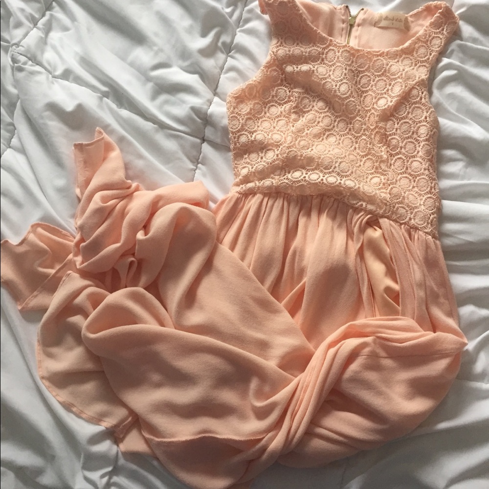 Light pink long dress with slit